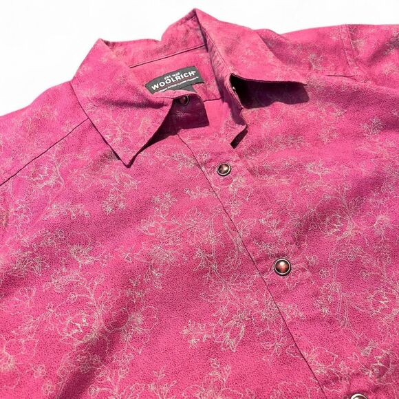 Vintage 80’s Woolrich Women’s Button Up Long Sleeve Red Shirt Sz Small - Picture 2 of 5